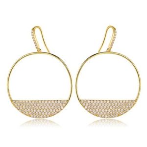 18k Gold-Plated Pavé Hoop Earrings With Swarovski® Crystals